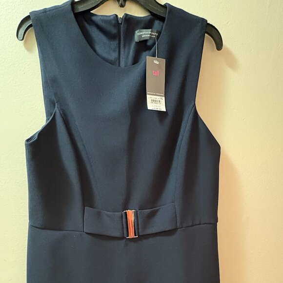 Dorothy Perkins Tall Navy Sheath Dress with Belt Detail - Picture 5 of 17